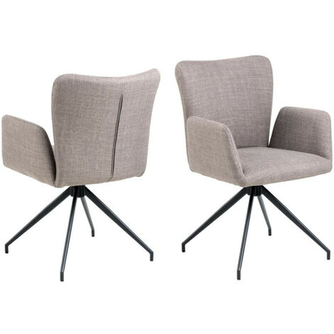 Fauteuils de salle à manger pivotants en tissu (lot de 2) - LARA (1/5)
