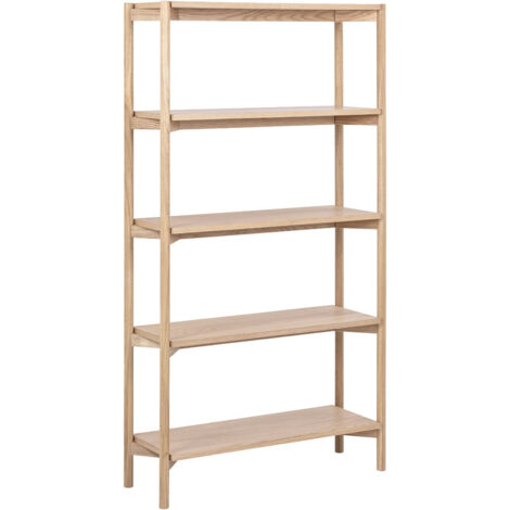 Bibliothèque scandinave en chêne blanchi 4 tablettes - BRENDA (1/5)
