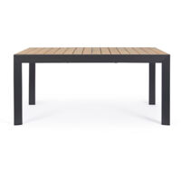 Table de jardin extensible 160/240x100 cm naturel et noir - YALIO