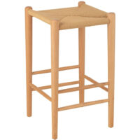 Tabouret de bar en corde et bois - LEO