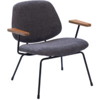 Fauteuil rétro en métal et tissu - CASCAIS