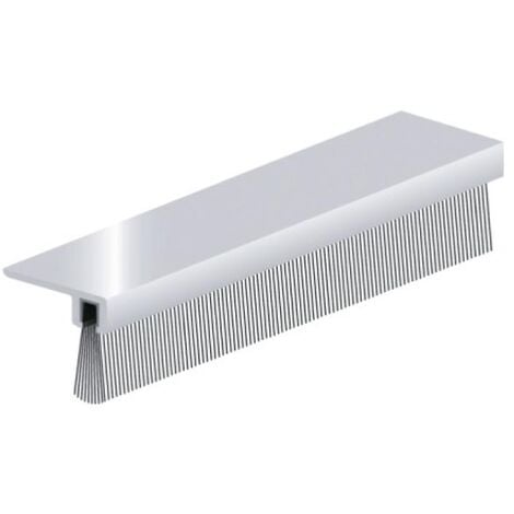 Profil brosse pour bas de porte pré-percé 30870 - Hauteur de brosse : 32 mm - Hauteur de profil : 18 mm - Longueur du profil : 3000 mm - Finition : ALUMINIUM ANODISÉ - ELLEN