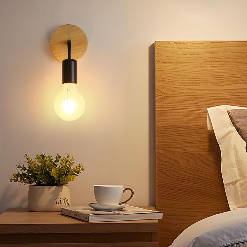 ILAB Applique en bois classique or 2 lumières Coll Dbs 100/A2, montée 2