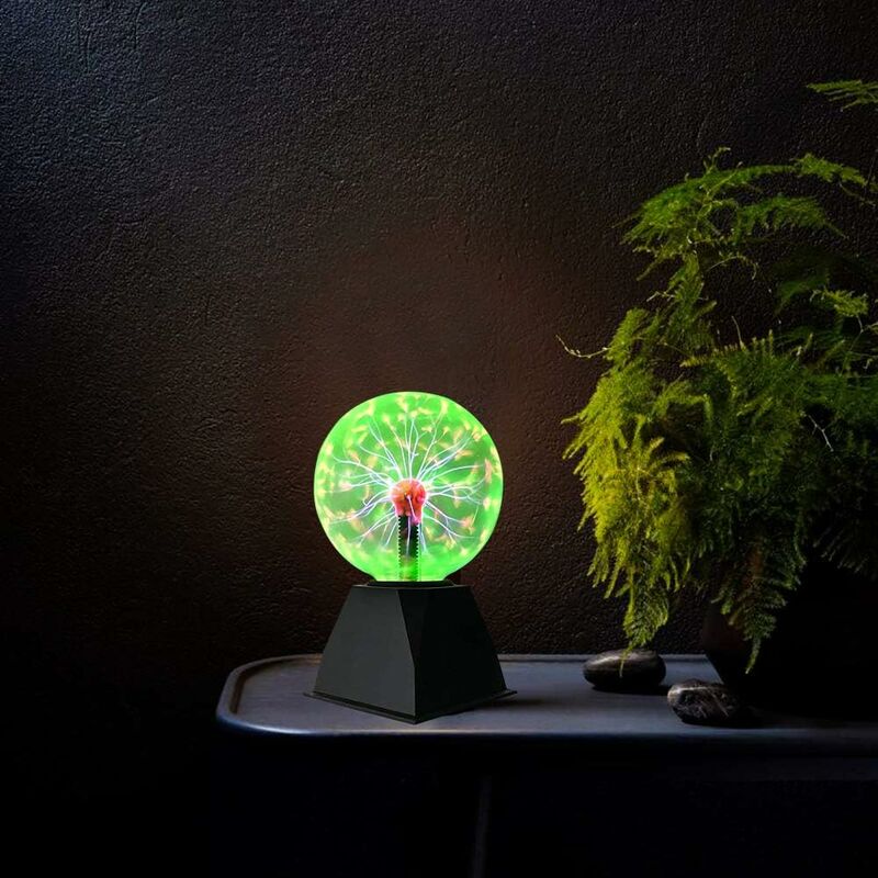 Goeco Lumière de Boule de Plasma, Lampe de Sphère 5 inch Lampe Plasma Boule  Sensible au Toucher, pour Fêtes Décorations Chambre à Coucher Maison et  Cadeaux, Lumière Verte Dia 12cm : 