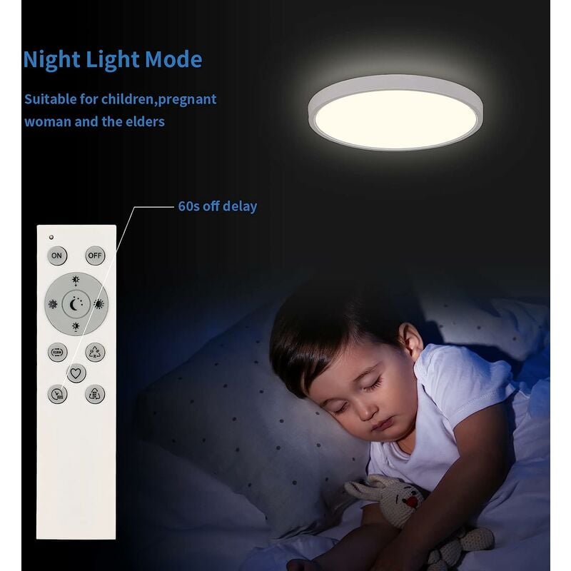 Letlit Plafonnier LED RGB, Plafonnier Dimmable avec Télécommande, 24W  2700K-6500K Plafonnier Couleur avec 6 RGB Couleurs, IP54 Carré Plafonnier  Plat Plafond pour Salon Chambre Enfants Cuisine Bain : :  Luminaires et Éclairage