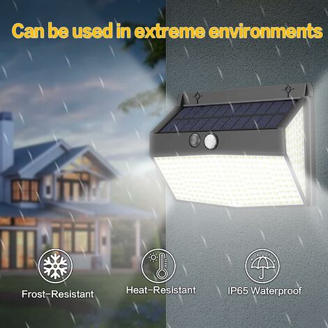 lampe led solaire extérieur 106 LED avec detecteur de mouvement, etanche  IP65, angle d'éclairage 120 °, applique murale solaire pour jardin avec  câble de 5 m,eclairage garage interieur - AliExpress