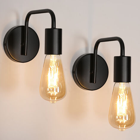 Stoex - Lampe murale noire Simplicity E27 LED Applique murale en