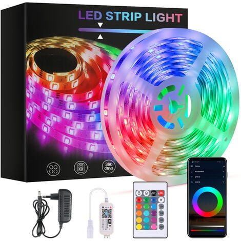 Guirlande lumineuse,Ruban RGB Flexible 5050, 5m 12V LED, ruban LED