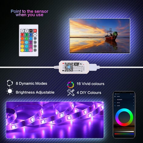 ZMH Ruban LED 30M Bande RGB - Bluetooth LED Chambre Bandeau Contrôlé par  APP Lumineuse Flexible Auto