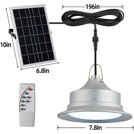 yowin 180 LED Lampe Solaire Intérieur Extérieur 1200LM Lampe Suspendue, 5 Modes Kit Eclairage