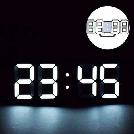 Zerone Petite horloge numérique pour tableau de bord de voiture, écran LCD,  affichage de l'heure, de la date, horloge numérique autocollante avec