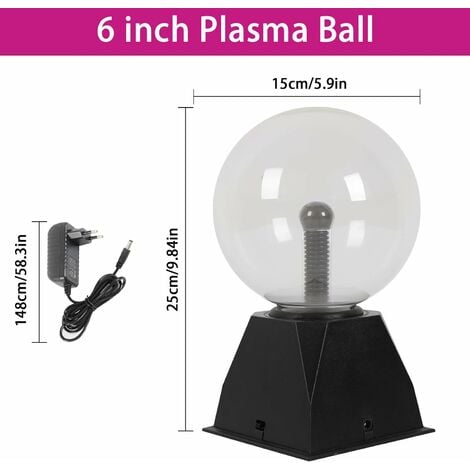 Plasma Ball 8 po, électricité statique, lampe plasma, Touch
