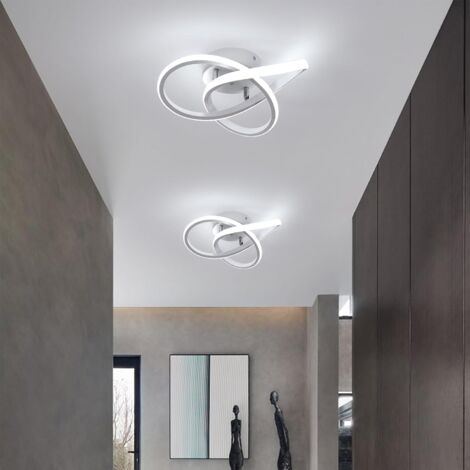 COMELY® Plafonnier LED Moderne Design Créatif en Aluminium Lampe de Lustre pour Cuisine Salon Chambre Salle à Manger（2PCS Blanc 30W Lumière Blanche Froide 6500K）