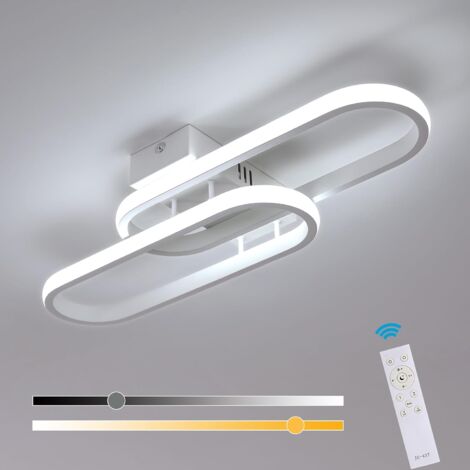 COMELY Plafonnier LED Dimmable 32W - Luminaire Moderne en Acrylique Blanc 50cm 3600LM, 3000K-6500K avec Télécommande, Idéal Salon, Chambre, Cuisine, Salle de Bain, Balcon