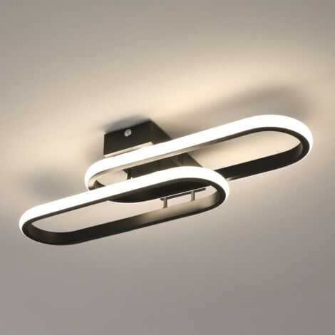 COMELY Plafonnier LED Moderne 32W 3600LM 50cm - Acrylique Noir, Lumière Naturelle 4500K, Idéal Salon, Chambre, Cuisine, Salle de Bain, Balcon