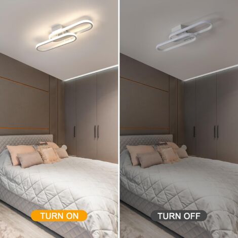 COMELY® Plafonnier LED Moderne 32W - Luminaire 50cm en Acrylique Blanc, 3600LM, Naturelle 4500K, Idéal Salon, Chambre, Cuisine, Salle de Bain, Couloir, Balcon