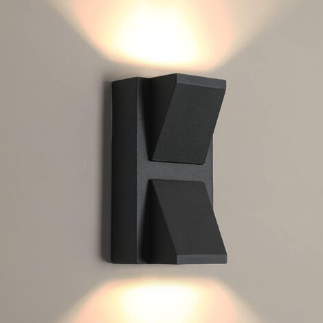 COMELY® Applique Murale LED Extérieure/Intérieure, Applique Extérieure Moderne Noire 6W, Blanc Chaud 3000K, Éclairage Extérieur IP65 Étanche en Aluminium, pour Jardin, Terrasse, Garage