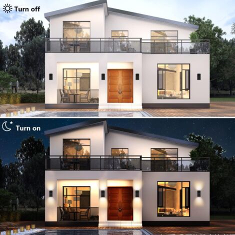 COMELY® Applique Murale LED Extérieure/Intérieure, Applique Extérieure Moderne Noire 6W, Blanc Chaud 3000K, Éclairage Extérieur IP65 Étanche en Aluminium, pour Jardin, Terrasse, Garage
