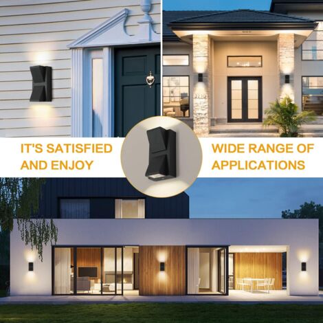 COMELY® Applique Murale LED Extérieure/Intérieure, Applique Extérieure Moderne Noire 6W, Blanc Chaud 3000K, Éclairage Extérieur IP65 Étanche en Aluminium, pour Jardin, Terrasse, Garage