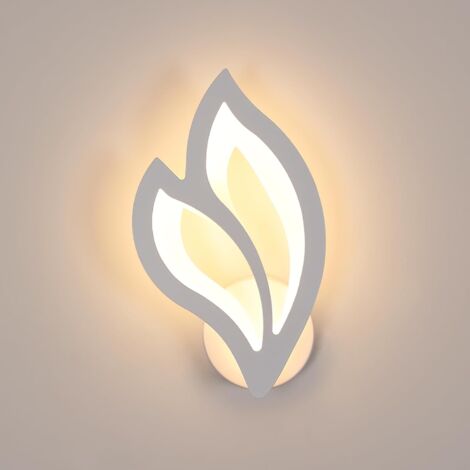 COMELY Applique Murale LED Intérieure Blanc, Lampe Murale Moderne Créative en Forme de Fleur en Acrylique 13W 1500LM 3000K Lumière Blanche Chaude, Luminaire pour Chambre, Salon, Couloir