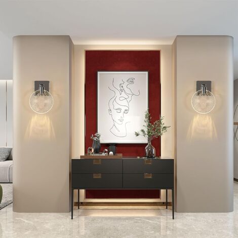 COMELY® Applique Murale LED, Style Scandinave, Dimmable 3000K/4500K/6500K, Lampe Murale Moderne LED, Acrylique, pour Chambre, Chevet, Couloir, Salon, Salle - Chrome