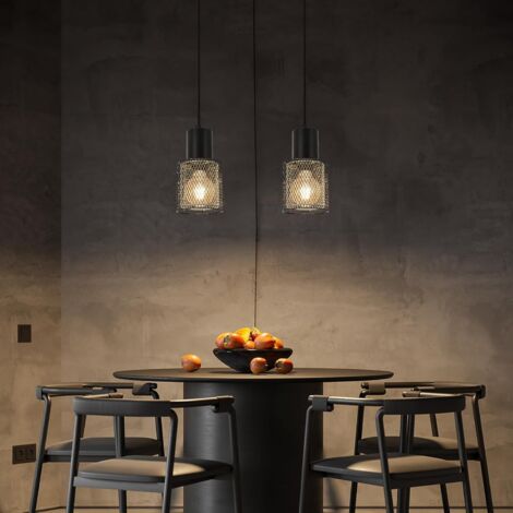 COMELY Suspension Industrielle, Plafonnier Vintage E27, Lustre Industriel Double Couche en Fer Réglable pour Chambre, Salle à Manger, Cuisine, Salon, Bar (Ampoule non incluse)