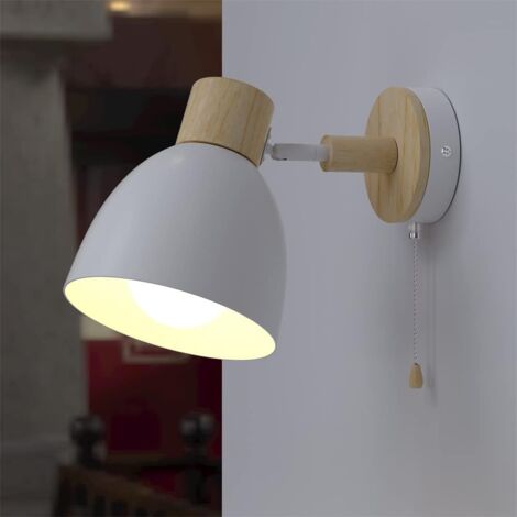 Applique Mural En Bois Avec Abat-jour En Corde Tressée, Avec Câble Et