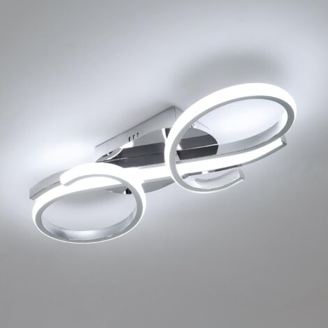 COMELY Plafonnier LED Moderne, 36W Lampe de Plafond 6500K Lumière Blanche Froide, Luminaire Plafonnier Design Mode pour Salon, Chambre, Salle à Manger (Chromé) [Classe énergétique E] (1/5)