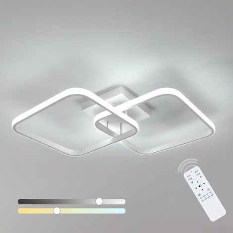 COMELY 50W 5625LM Plafonnier LED Dimmable, 59cm Luminaire Plafonnier avec Télécommande 3000K-6500K, Plafonnier Salon Carré en Acrylique pour Chambre Salle de Bain Salon Cuisine Couloir [Classe énergét (1/5)