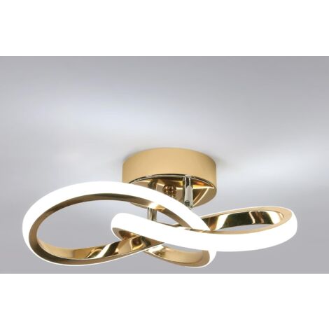 COMELY Plafonnier LED Moderne, 22W 2500LM Lampe de Plafond Or, Luminaire Plafonnier LED pour Chambre, Salle à manger, Cuisine, Couloir, Lumière Blanche Froide 6500K [Classe énergétique E] (1/5)