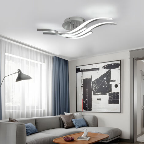 COMELY Plafonnier LED Moderne, 32W 3600LM 60cm Lampe de Plafond, Blanc Aluminium Luminaire Plafonnier pour Chambre à Coucher, Salon, Couloir, Lumière Blanche Froide 6500K [Classe énergétique E] (1/5)