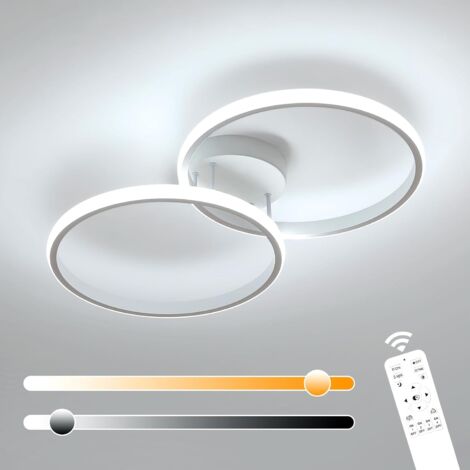 COMELY Plafonnier LED Dimmable, 39W 4275LM Luminaire Plafonnier LED Chambre Moderne avec Télécommande 3000K-6500K, Lampe de Plafond en Acrylique pour Chambre Cuisine Salon, Blanc[Classe énergétique E] (1/5)