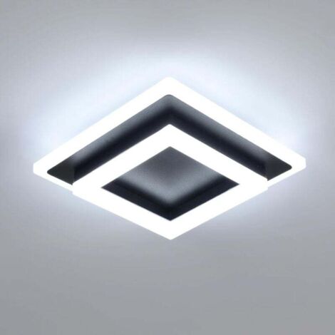 COMELY Plafonnier LED, 24W 2700LM Lampe de Plafond Carré, Luminaire Plafonnier LED Moderne Noir pour Couloir Coucher Salle de Bains Cuisine Salon, 6500K Lumière Blanche Froide (1/5)