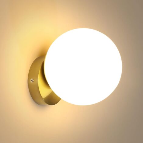 COMELY Applique Murale Interieur, Or Lampe Murale E27 Globe, Luminaire Applique Industrielle Éclairage Décoratif pour Salon, Chambre, Couloir et Escalier (1/5)