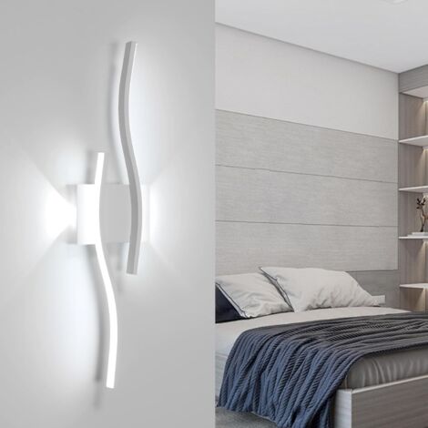 Applique Murale Intérieure LED, Blanc Ligne Lampe Murale LED 20W 2250LM, Moderne Éclairage Mural pour Chambre, Salon, Couloir, Escalier, Blanc Froid 6500K (1/5)