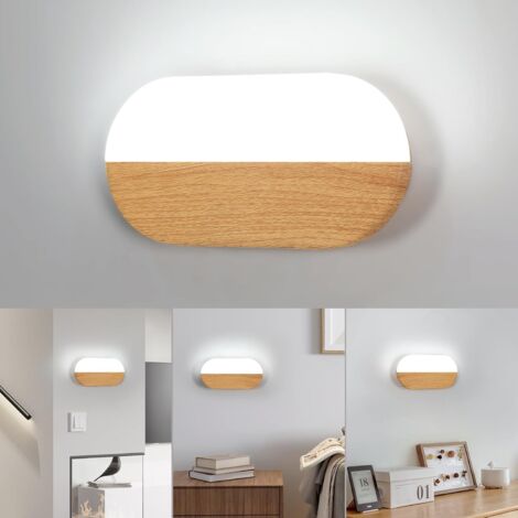 Applique LED intérieur, 6500k Lumière Blanche Lampe Murale en Acrylique, Applique Murale, Couleur Bois Convient pour La Chambre à Coucher, Le Couloir, Les Escaliers, La Salle à Manger (1/5)