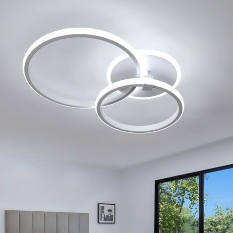 Plafonnier LED Moderne, 42W 4700LM Luminaire Plafonnier LED Design Rond, 6500K Lumière Blanche Froide Lampe de Plafond Blanc pour Chambre, Salon, Cuisine, Hall, Bureau, Dia 52cm (1/5)