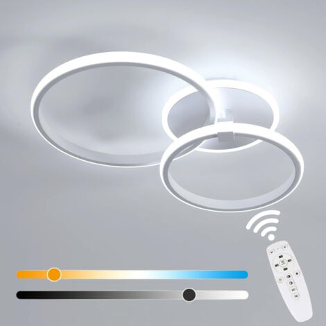 Plafonnier LED Dimmable, 42W 4725LM Modern Luminaire Plafonnier avec Télécommande, 3000-6500K, Rond Lampe de Plafond Blanc Pour Chambre à Coucher, Salon, Salle à Manger, Couloir, Bureau (1/5)
