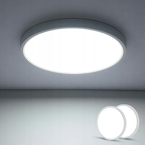 COMELY Lot de 2 Plafonnier LED Rond 36W, Éclairage de Plafond 6500K, 1800LM Lumiere Moderne, Luminaires Intérieur pour Salon, Chambre, Cuisine, Salle de Bain, IP44, 40CM [Classe énergétique E] (1/5)