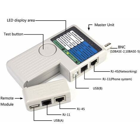 Testeur professionnel pour câbles réseau Ethernet RJ45 et lignes  téléphoniques SC8108
