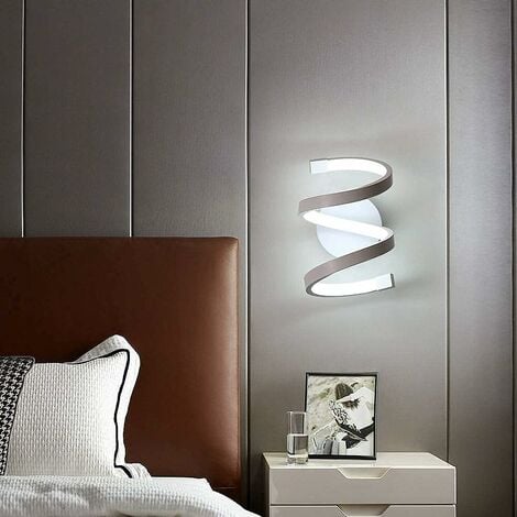 Applique Murale LED Interieur, Lampe Murale 18W spirale blanche, Luminaire  Mural moderne pour Chambre Couloir Bureau