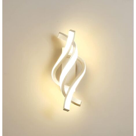 COMELY Applique Murale Intérieure LED, 22W Créative Argenté Lampe Murale Moderne 3000K Lumière Chaude, Acrylique Luminaire Mural Interieur pour Chambre, Salon, Couloir, Escalier