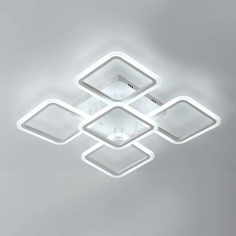 Plafonnier bureau plafonnier blanc lampe LED carrée, luminaire de salon  sans cadre moderne, 1x LED 15 W 1700 lm 3000K blanc chaud, LxlxH 20x20x4,75  cm