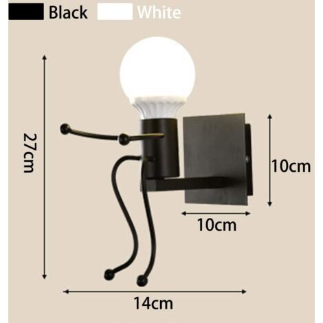 COMELY Applique Murale Créative Vintage, Lampe Murale en Fer Rétro, Décoration Artistique E27 pour Bar, Chambre, Cuisine, Salle à Manger, Café, Couloir - 1 Pièce - Blanc - Ampoule Non Incluse