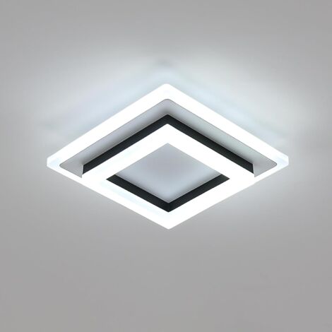 Comely – Plafonnier LED carré 24W – Luminaire noir moderne 6500K – Éclairage sans scintillement – Pour chambre, salon, couloir, salle d'étude (1/5)