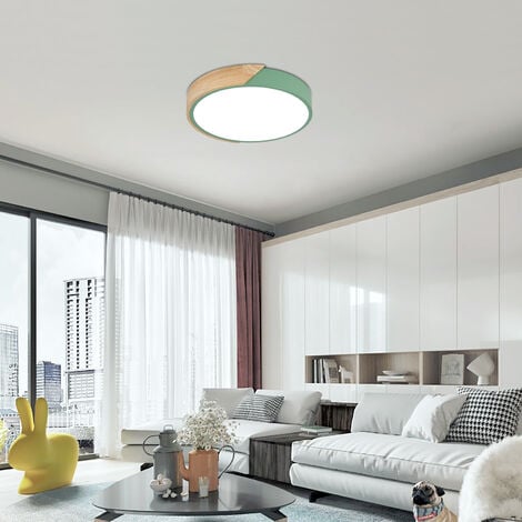 Monochrome éclairage plafonnier Ronde Creative Nordic Ceiling Light 5cm Ultra-Mince en Bois Massif LED Plafond lumière for Salon Chambre Hall d'entrée Balcon Étude