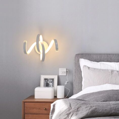 COMELY Applique Murale LED Interieur Blanche, 20W Appliques LED Moderne, Lampe Murale Spirale en Acryliquel pour Chambre, Salon, Hôtel, Escalier, Allée, 3000K Blanc Chaud [Classe énergétique E]