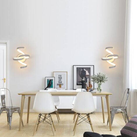 COMELY Applique Murale LED Interieur Blanche, 20W Appliques LED Moderne, Lampe Murale Spirale en Acryliquel pour Chambre, Salon, Hôtel, Escalier, Allée, 3000K Blanc Chaud [Classe énergétique E]