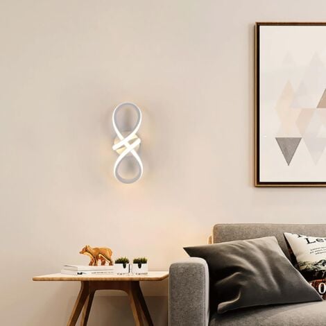 COMELY Plafonnier LED Moderne, Luminaire Plafonnier Courbé, Éclairage de Plafond pour Salon, Chambre, Cuisine, Salle à Manger - 20W - Blanc - Lumière Chaude 3000K(L29W10)