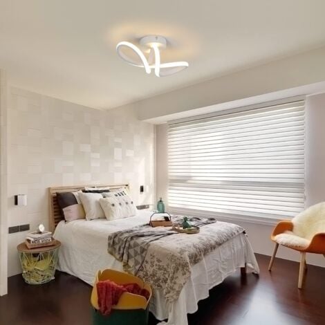 COMELY Plafonnier LED Moderne, Luminaire Plafonnier Courbé, Éclairage de Plafond pour Salon, Chambre, Cuisine, Salle à Manger - 20W - Blanc - Lumière Chaude 3000K(L29W10)